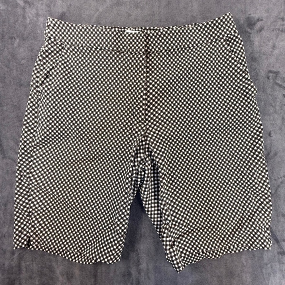 WHBM White House Black Market checkered shorts stretch flat front‎